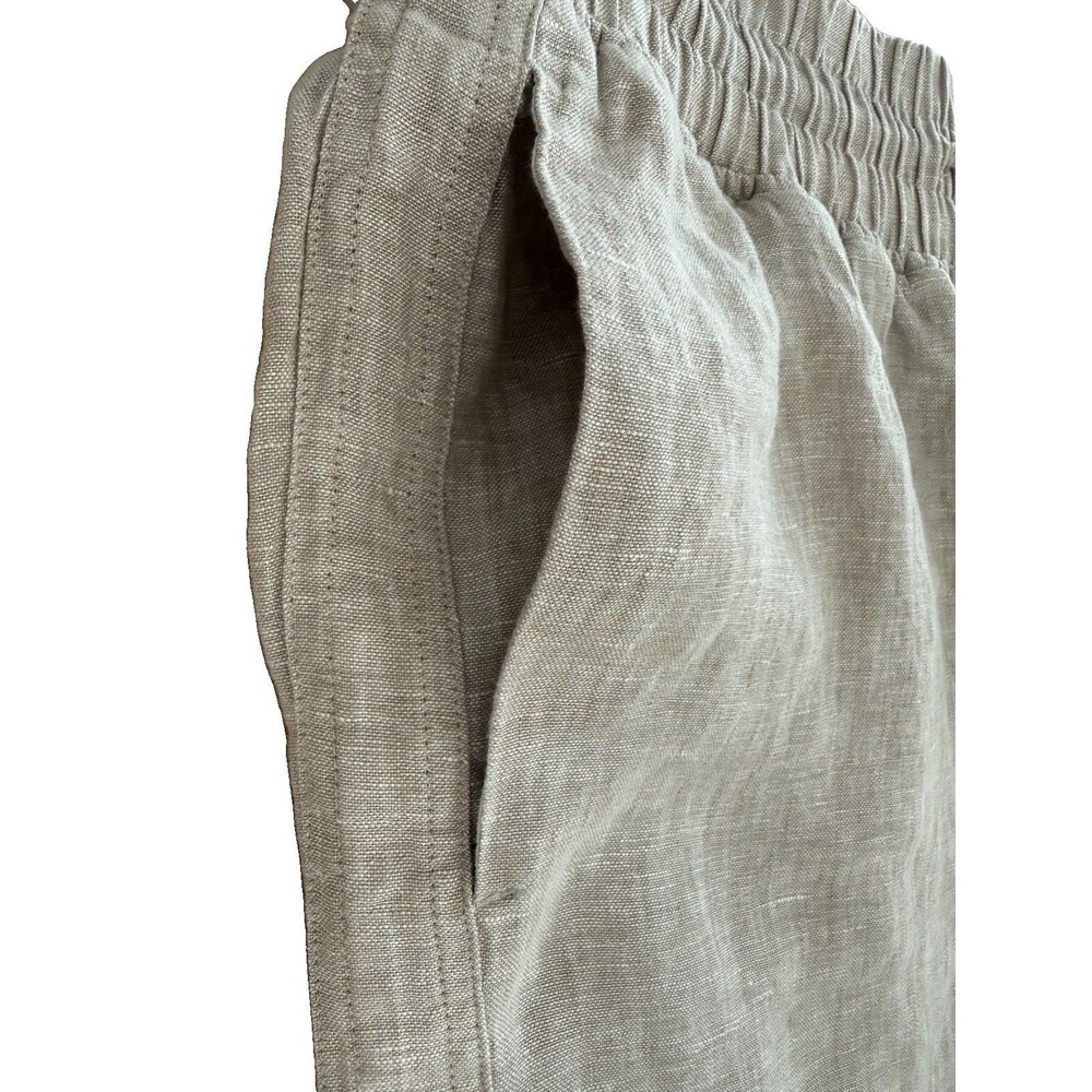Quince 100% European Linen Pull-On Wide Leg Pant Women Sz M Flax Coastal EUC - Picture 10 of 11